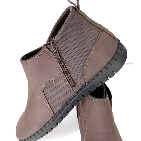 Easy Spirit Chelsea Boots Size 11M Taupe Rubber Soles Inner Zip Slip On NWOB - Picture 3 of 12